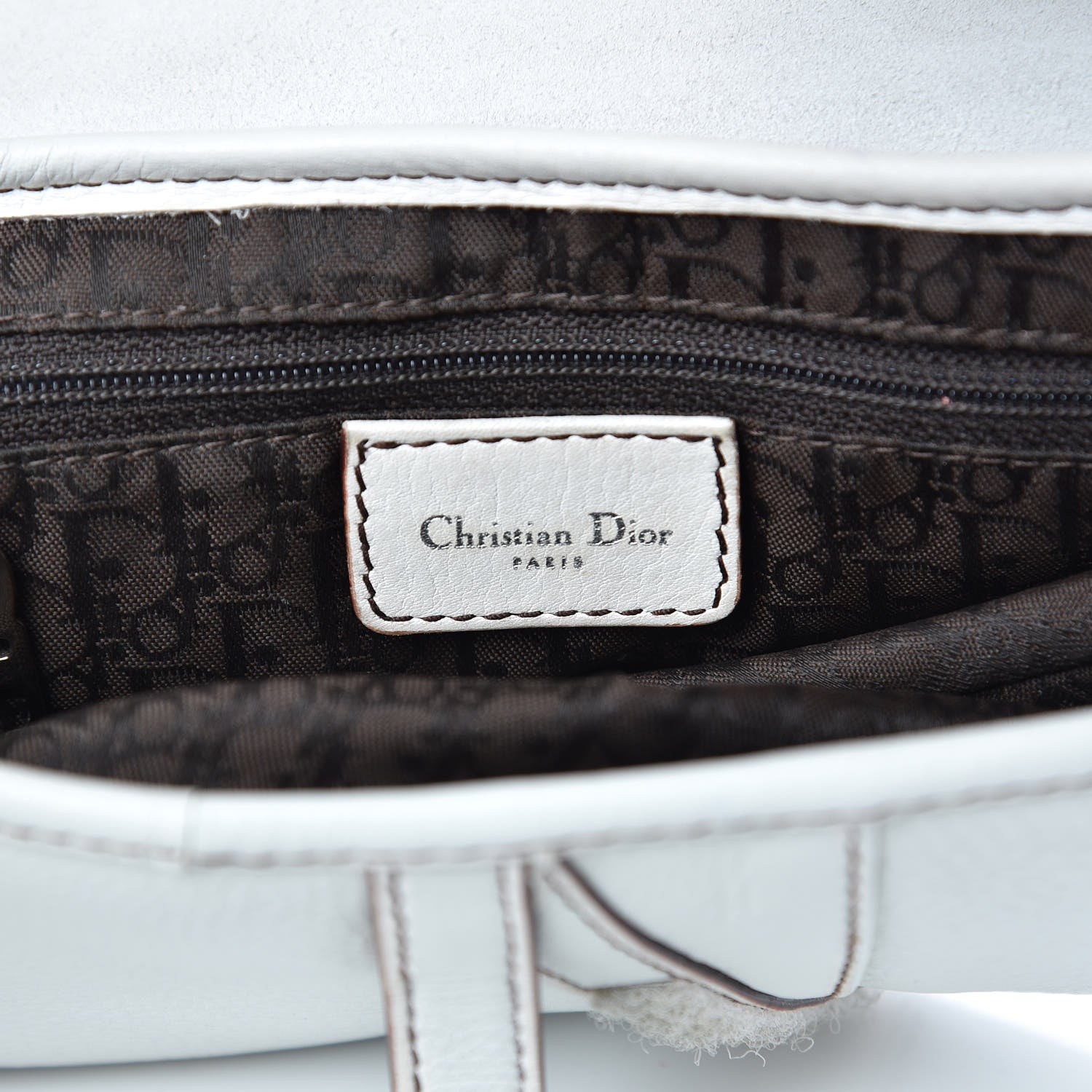Christian Dior Calfskin Saddle Bag White 7 of 16