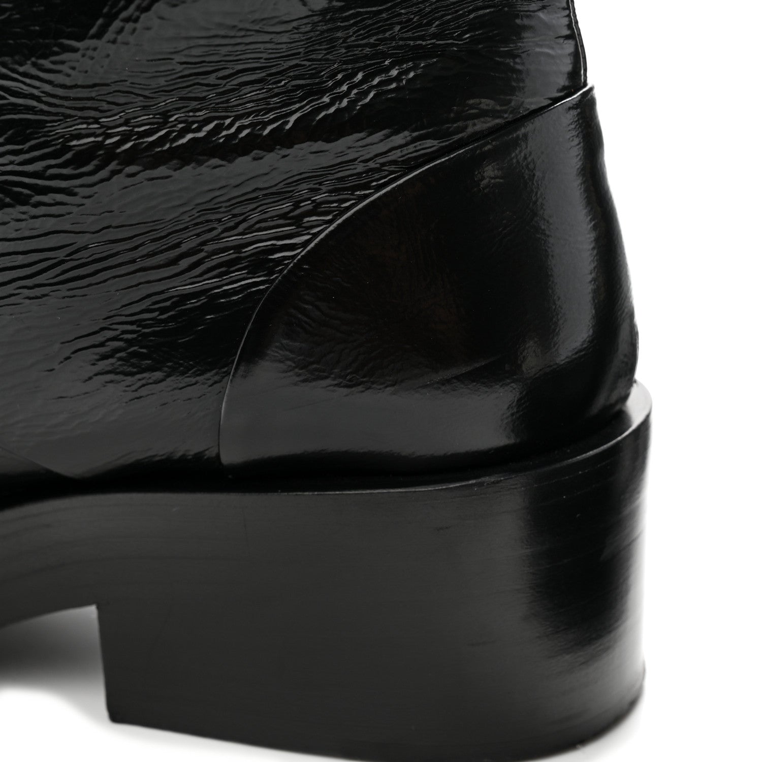 Chanel Shiny Goatskin Cap Toe Combat Boots 40.5 Black Dark Grey 16 of 19