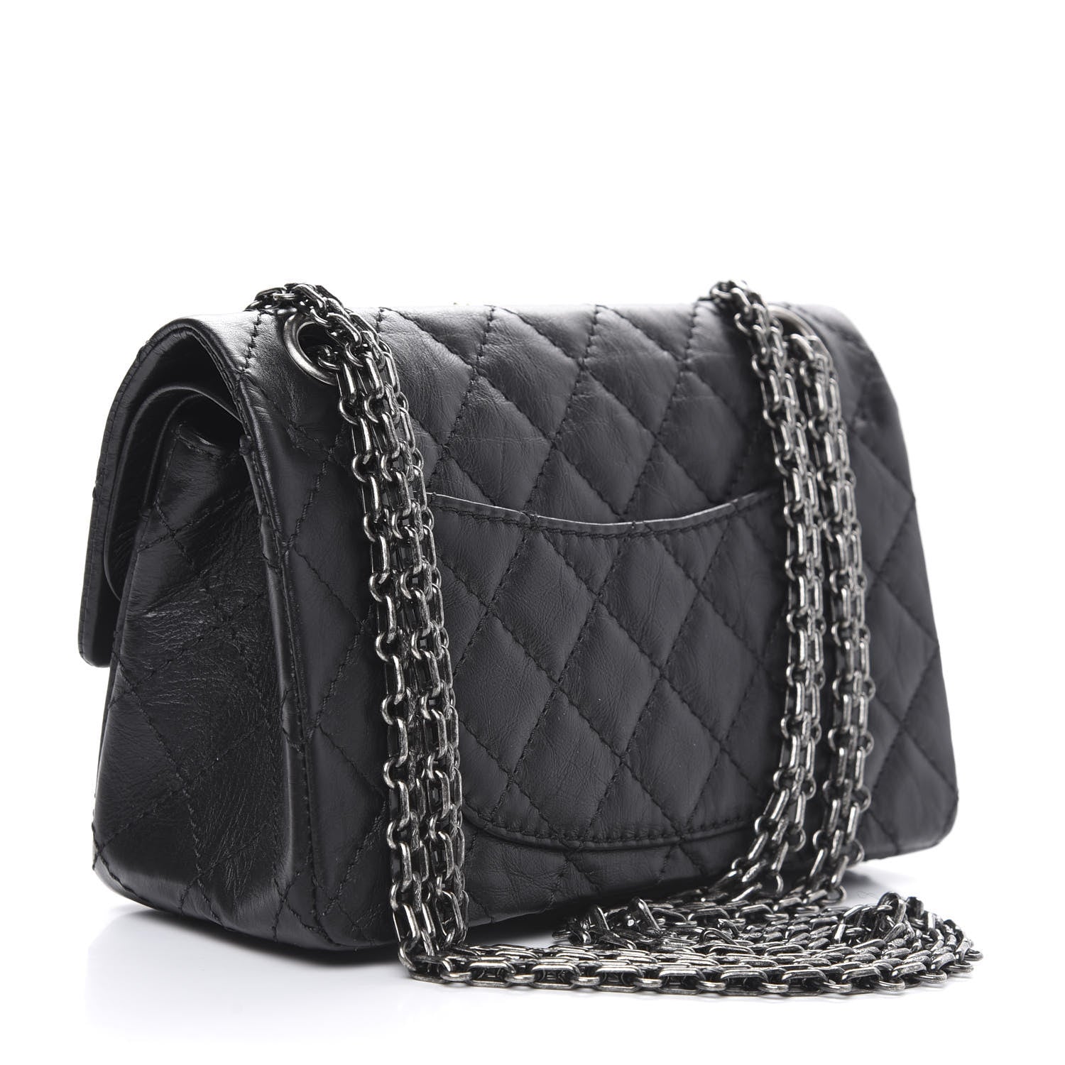 Chanel Aged Calfskin Lucky Charms 2.55 Reissue 224 Flap Black 3 of 11