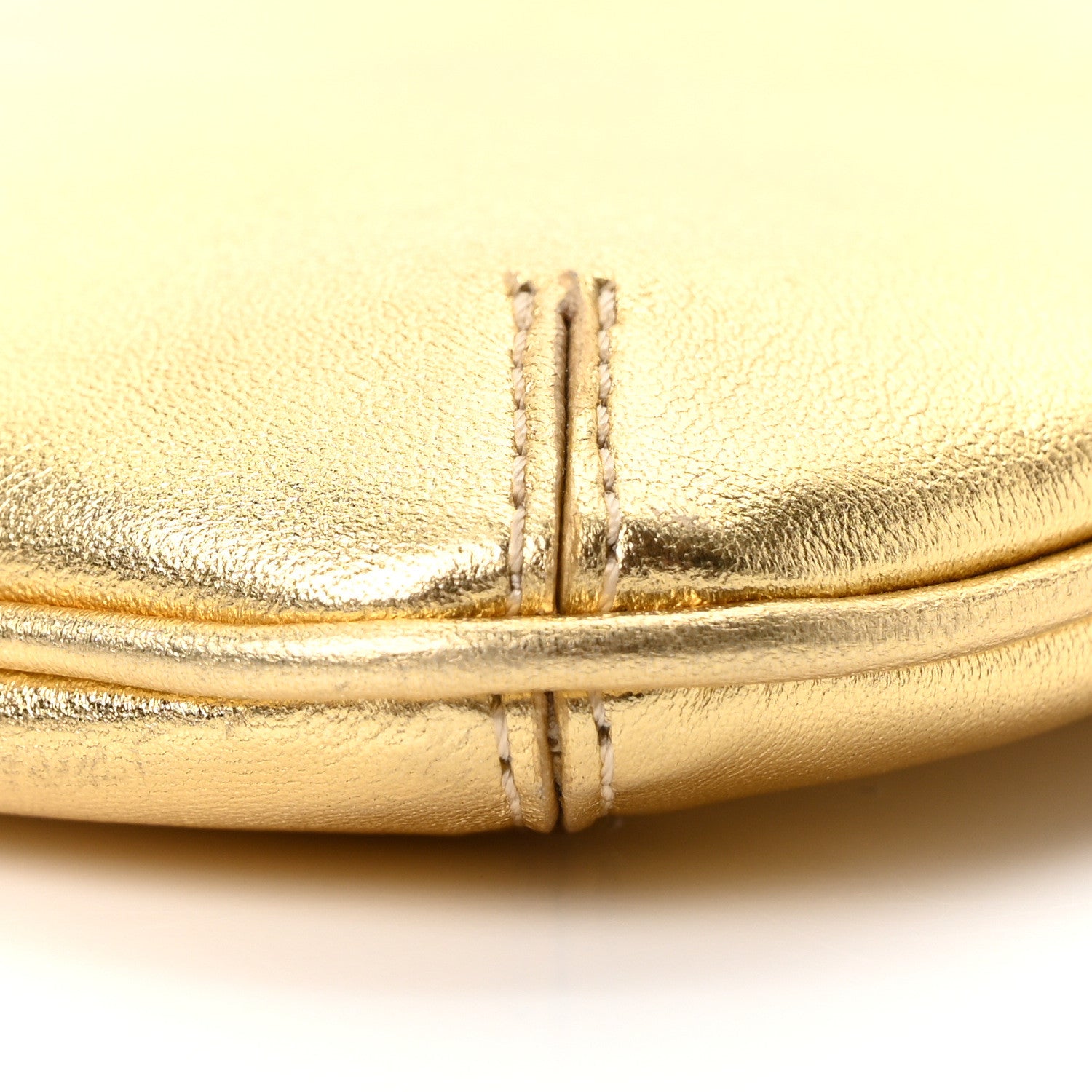Jacquemus Metallic Smooth Calfskin Le Bisou Perle Gold 16 of 17