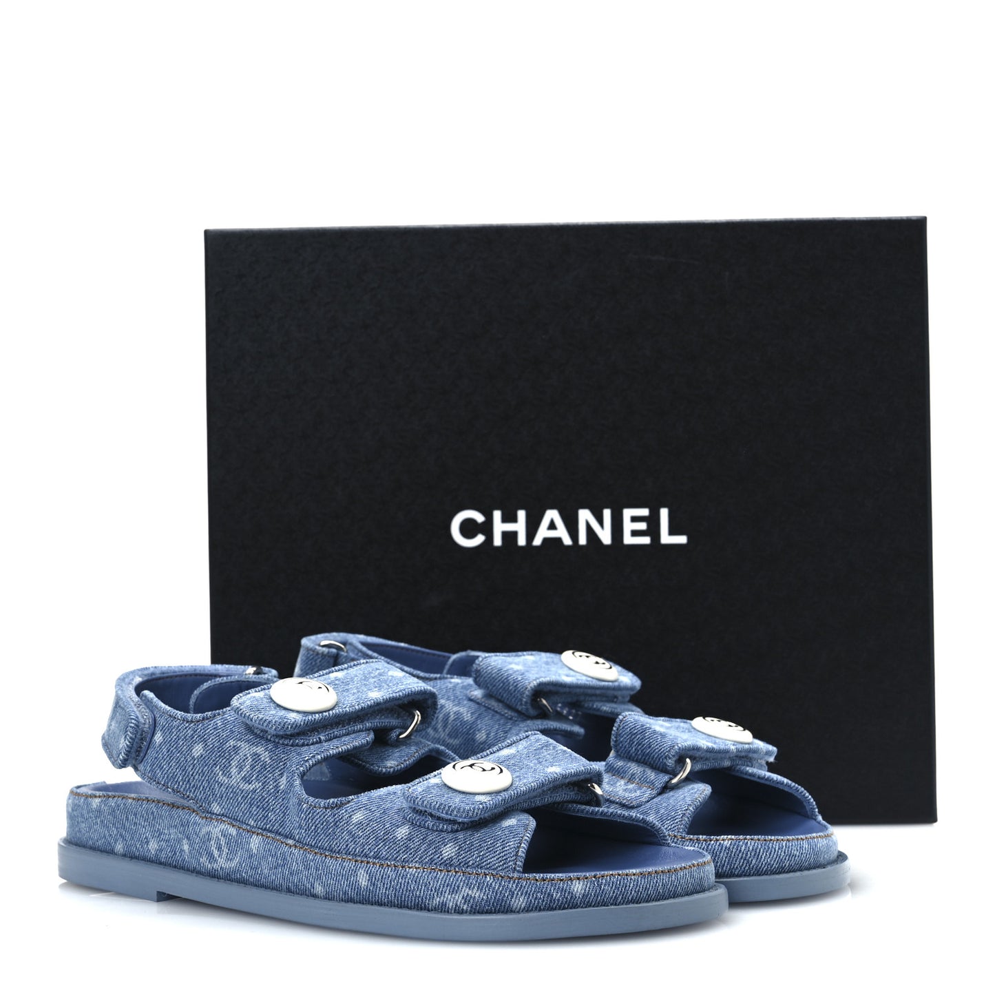 Printed Denim CC Dad Sandals 37.5 Light Blue