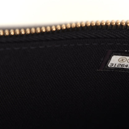 Chanel Goatskin Camellia Embossed Quilted Small Vanity Case With Chain Black 7 of 10