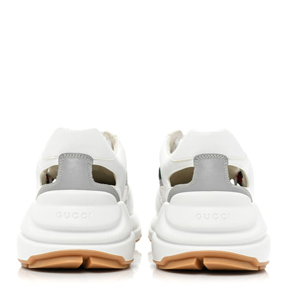 Gucci Demetra Web Mens Rhyton Cut Out Sneakers 9.5 Great White Grey 4 of 13