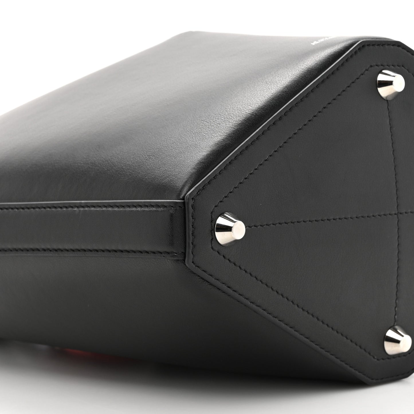Calfskin The Bucket Bag Black Lust Red