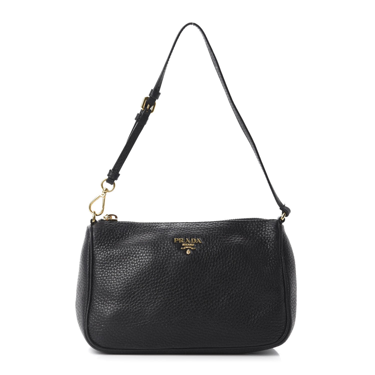 Prada Vitello Daino Pochette Bag Black 1 of 10