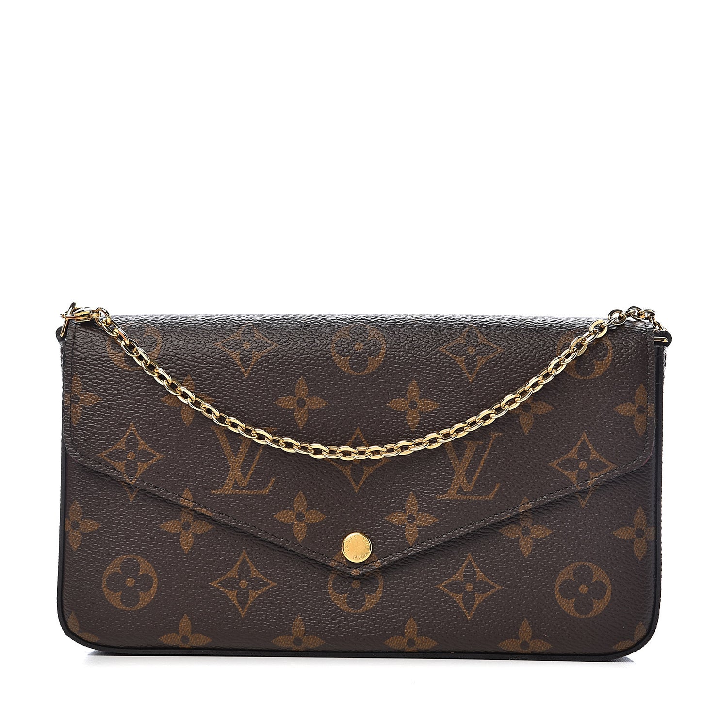 Monogram Pochette Felicie Chain Wallet Fuchsia