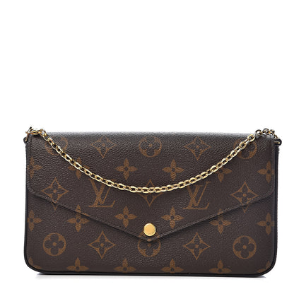 Louis Vuitton Monogram Pochette Felicie Chain Wallet Fuchsia 2 of 18