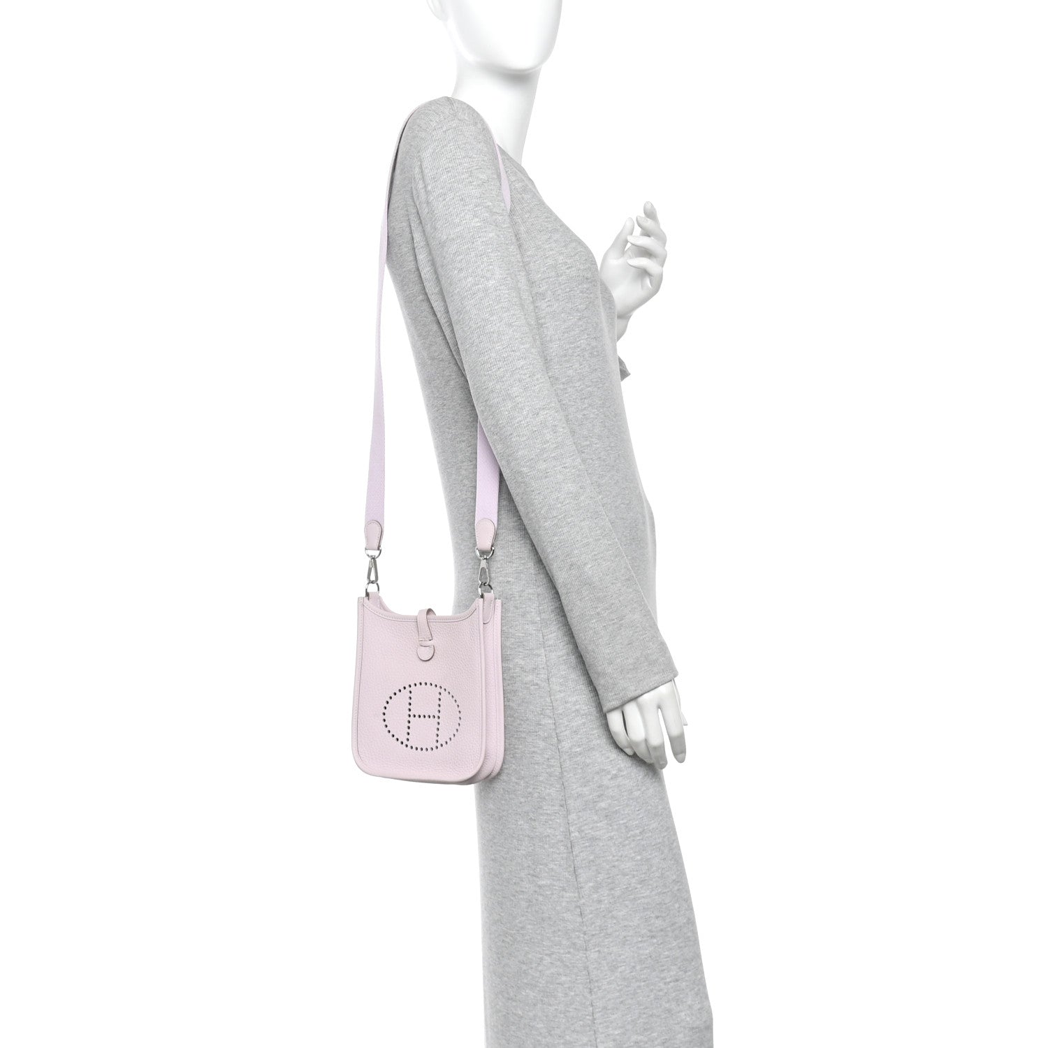 Hermes Taurillon Clemence Evelyne TPM Mauve Pale 2 of 10