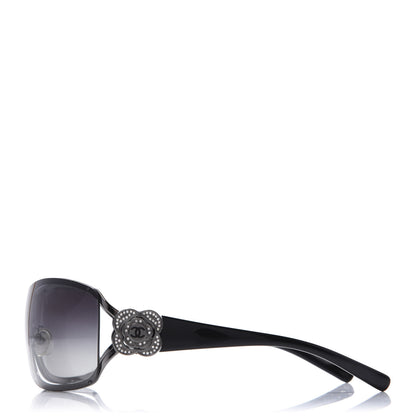 Chanel Swarovski Crystal Camellia CC Sunglasses 4164-B Black 3 of 7