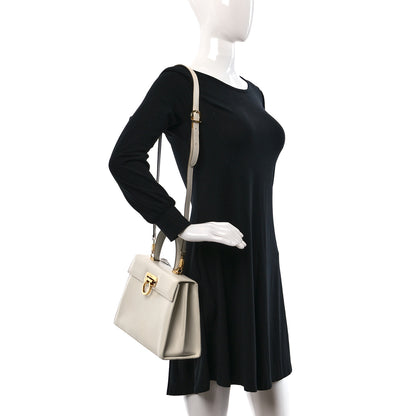 Salvatore Ferragamo Brushed Off Calfskin Iconic Large Top Handle Bag Magnolia 2 of 12