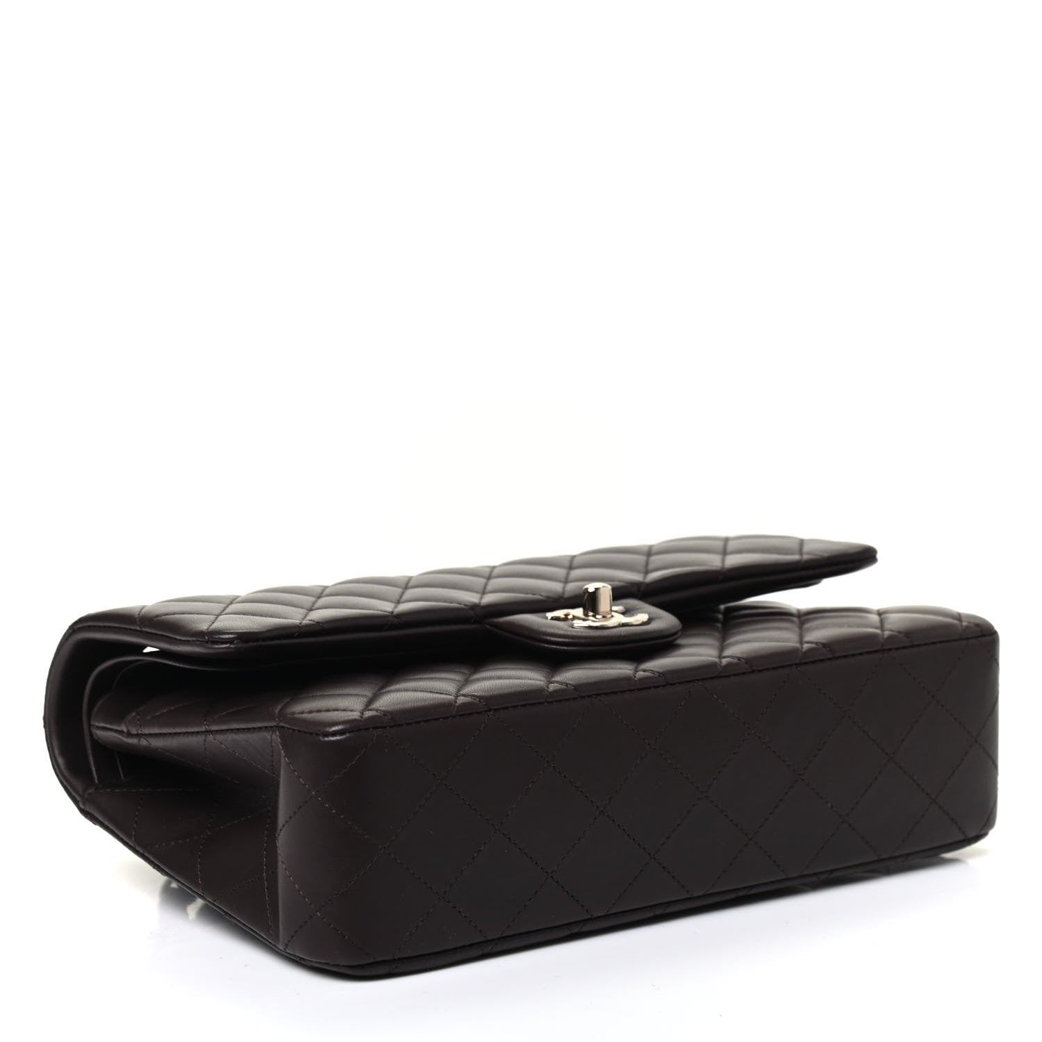 Chanel Lambskin Quilted Medium Double Flap Dark Brown 3 of 4