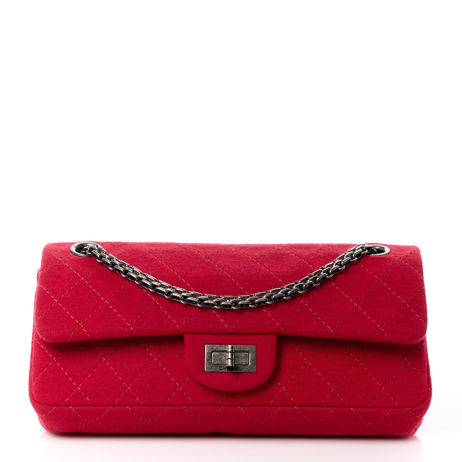 Chanel Jersey Quilted 2.55 Reissue East West Flap Red 1 of 11