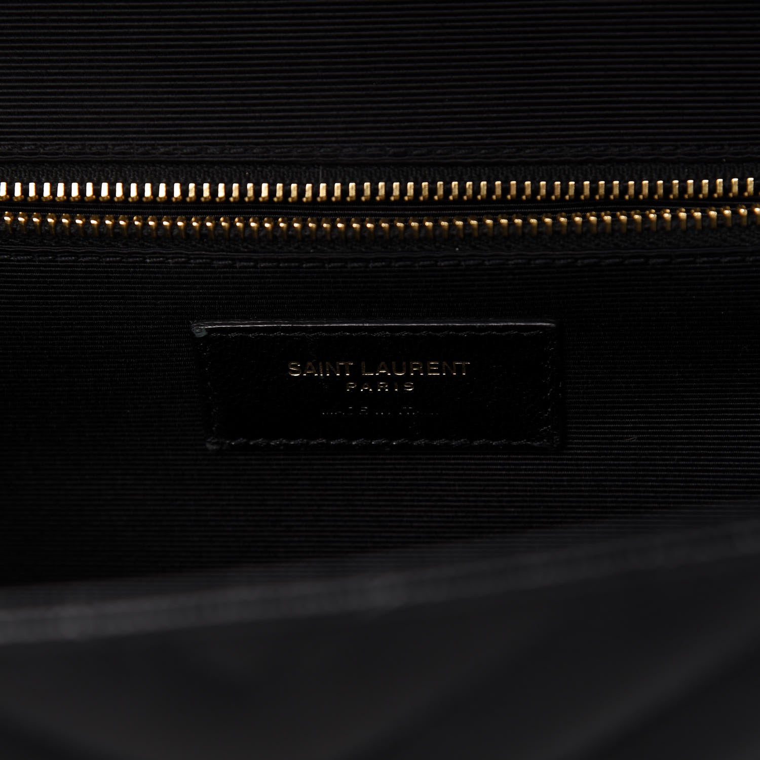 Saint Laurent Grain De Poudre Matelasse Chevron Large Monogram Satchel Black 7 of 9