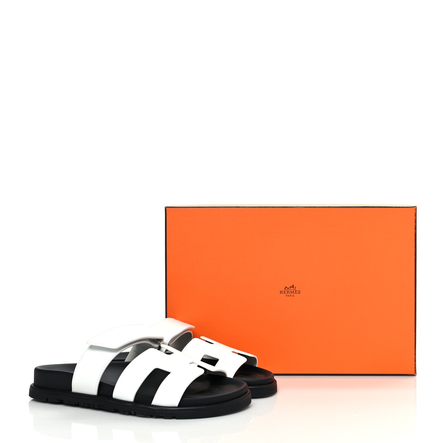 Hermes Calfskin Womens Chypre Sandals 36 White 9 of 9