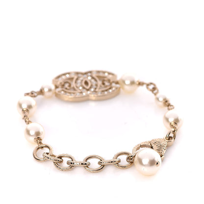 Chanel Pearl Crystal CC Bracelet Gold 3 of 5