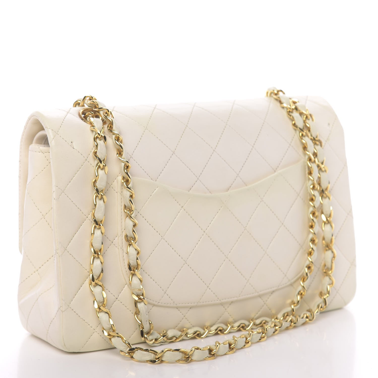 Chanel Lambskin Quilted Medium Double Flap White 3 of 13