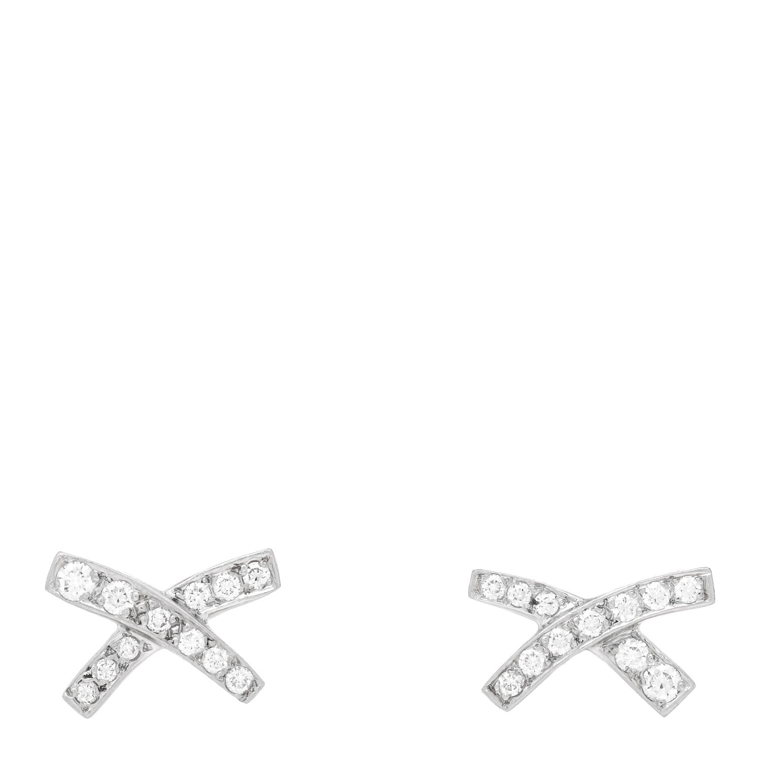 Tiffany Platinum Diamond Paloma Picasso X Kiss Earrings 1 of 4