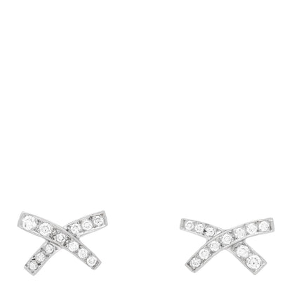 Tiffany Platinum Diamond Paloma Picasso X Kiss Earrings 1 of 4