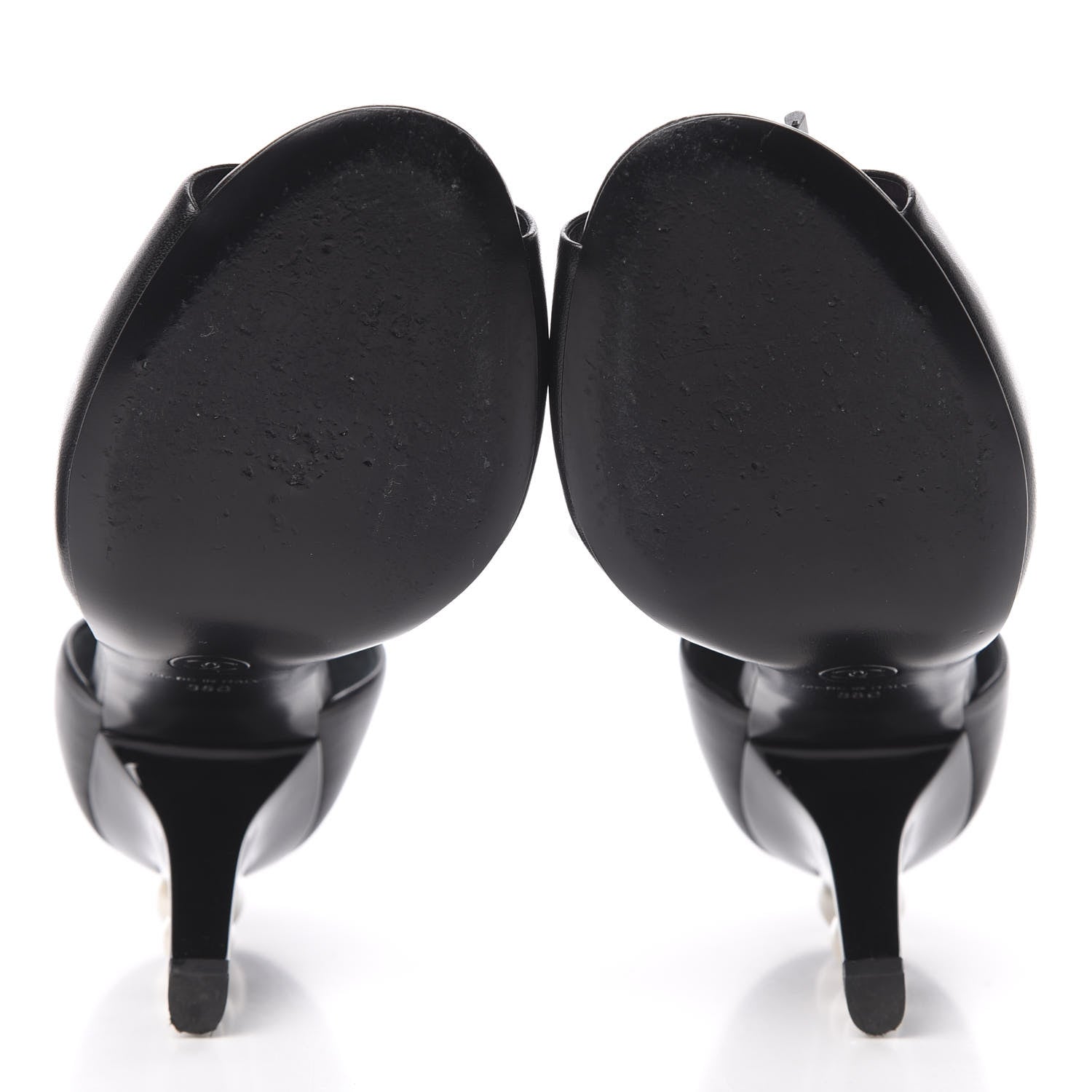 Chanel Lambskin Pearl Peep Toe d'Orsay Pumps 36 Black 6 of 11