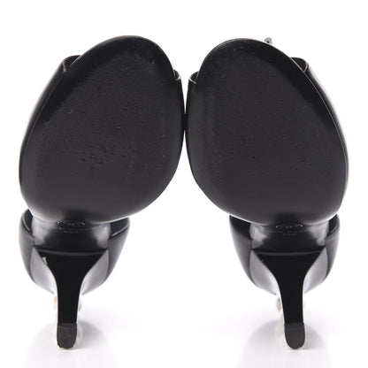 Chanel Lambskin Pearl Peep Toe d'Orsay Pumps 36 Black 6 of 11
