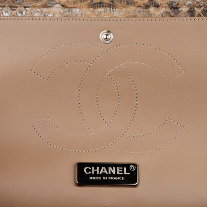 Chanel Python Jumbo Double Flap Brown 6 of 9