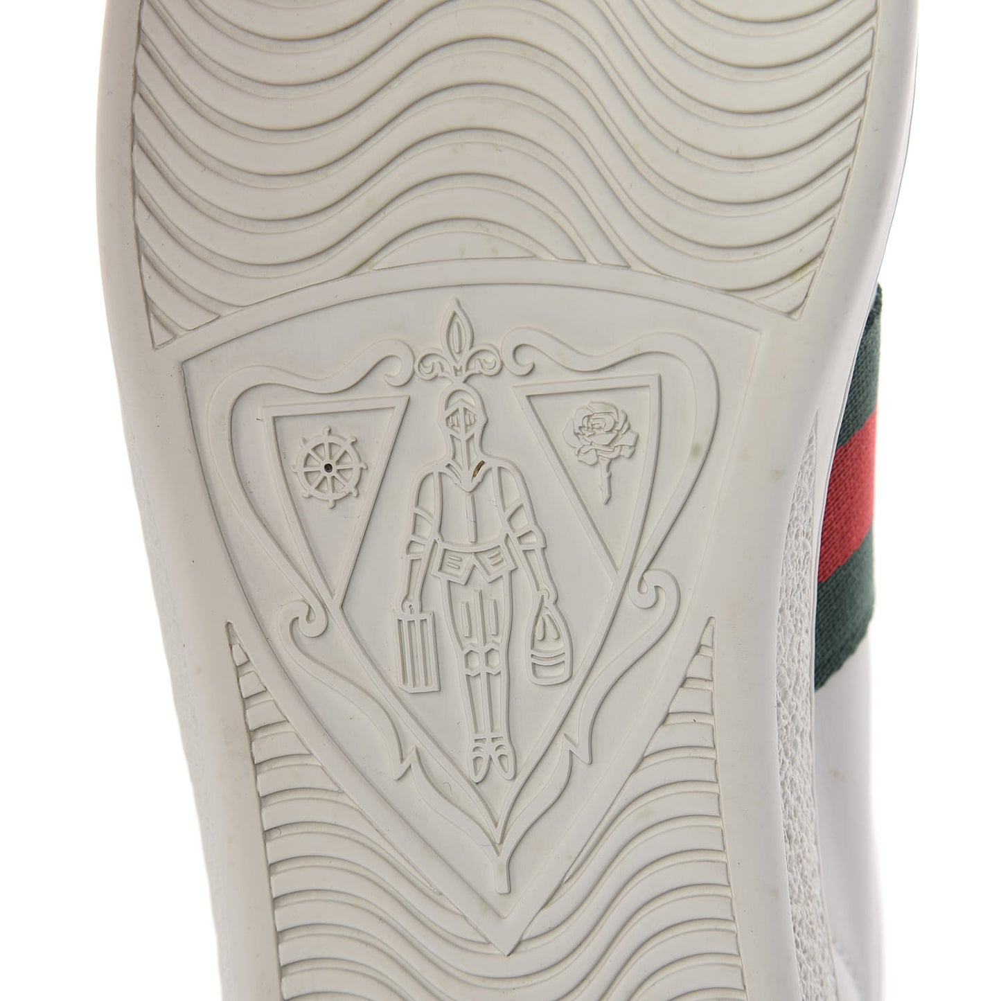Calfskin Crocodile Web Womens Ace Sneakers 37 White Green
