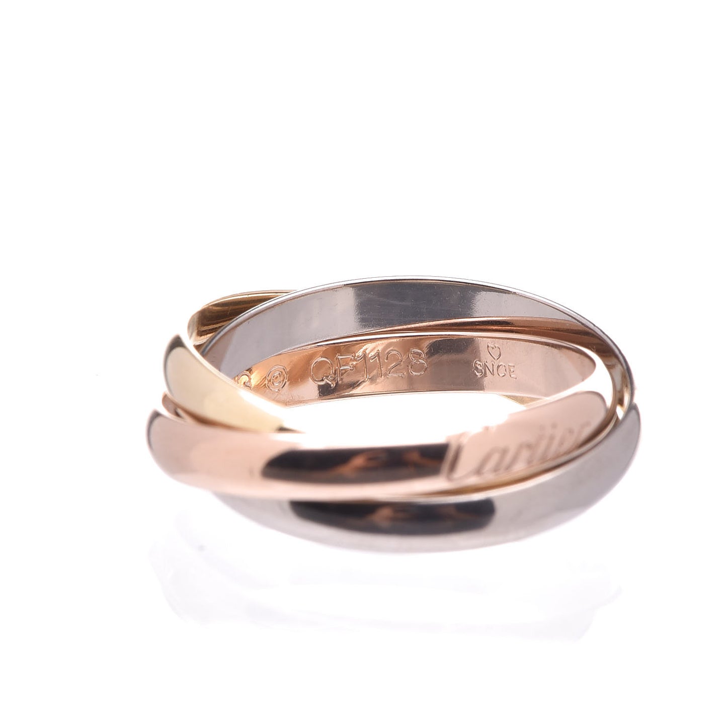 18K Pink Yellow White Gold Small Trinity Ring 53 6.25