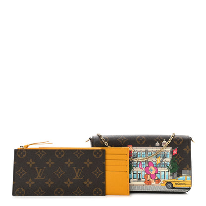 Louis Vuitton Monogram 2022 Christmas Animation New York Soho Pochette Felicie Chain Wallet Yellow 1 of 11