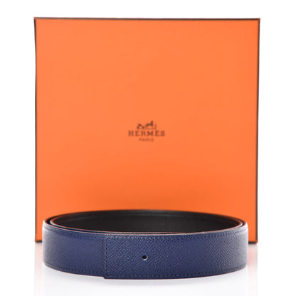 Hermes Swift Epsom 32mm Reversible Belt Strap 90 Black Bleu Saphir 6 of 6