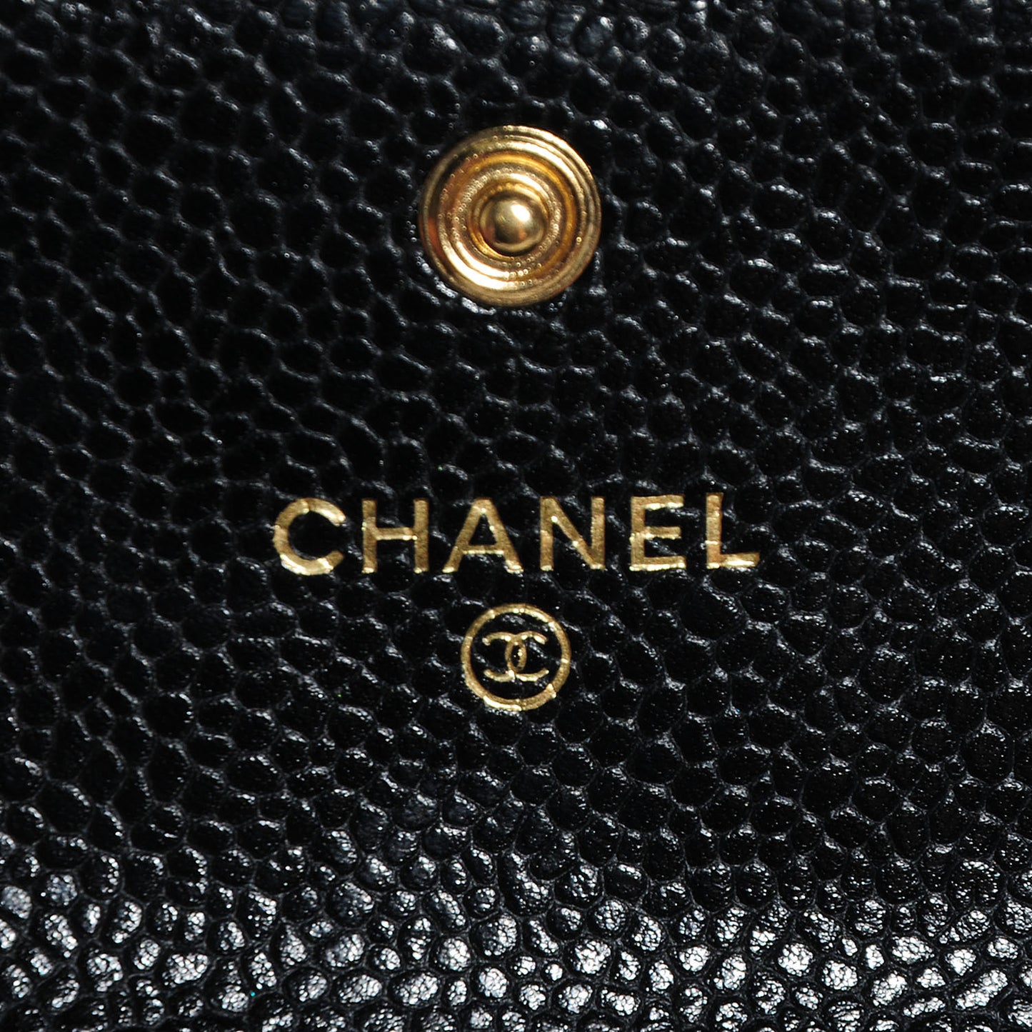 Caviar Quilted Flap Card Holder Black