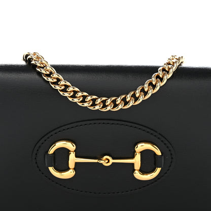 Gucci Boarded Plutone Calfskin Horsebit 1955 Wallet On Chain Black 8 of 11