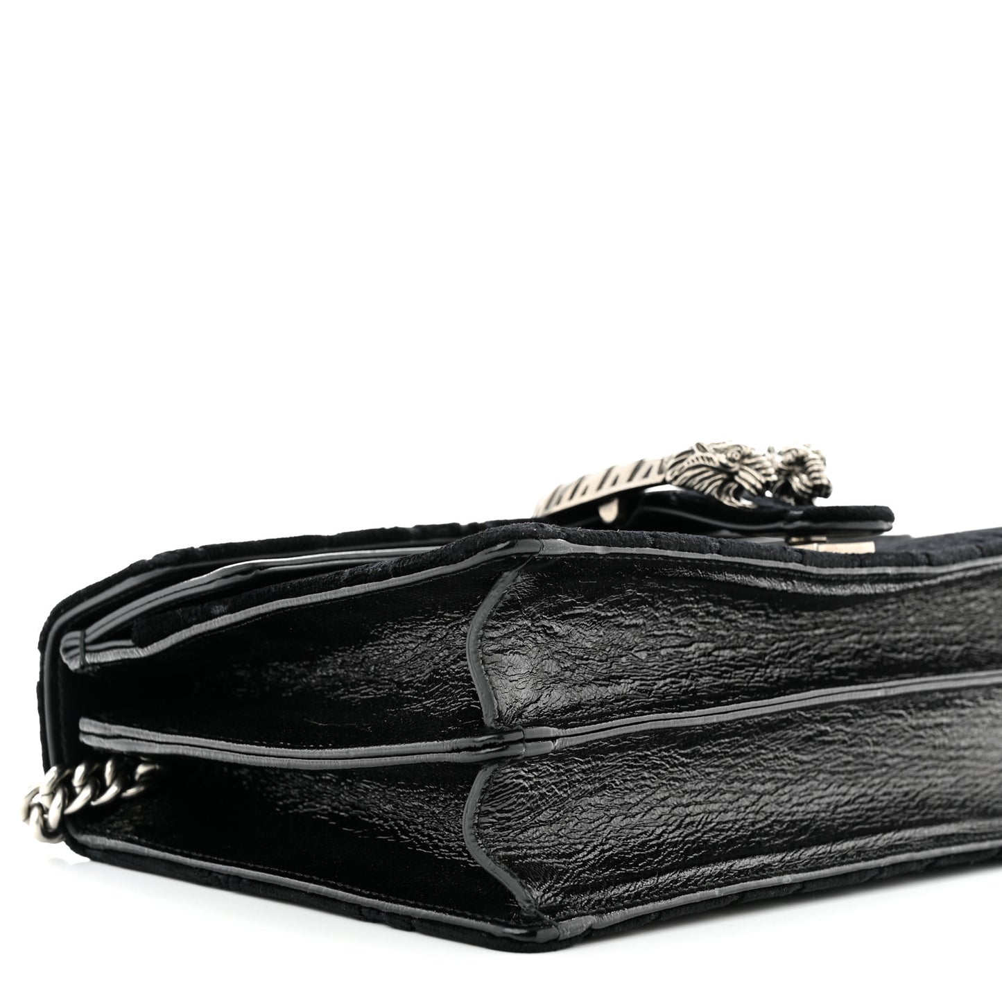 Velvet GG Monogram Small Dionysus Shoulder Bag Black