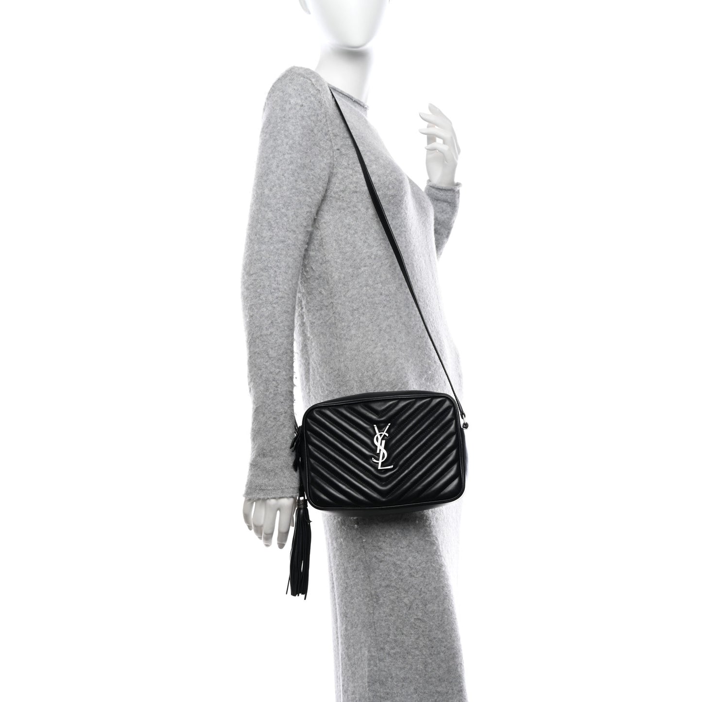 Calfskin Matelasse Monogram Lou Camera Bag Black