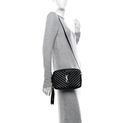 Saint Laurent Calfskin Matelasse Monogram Lou Camera Bag Black 2 of 13