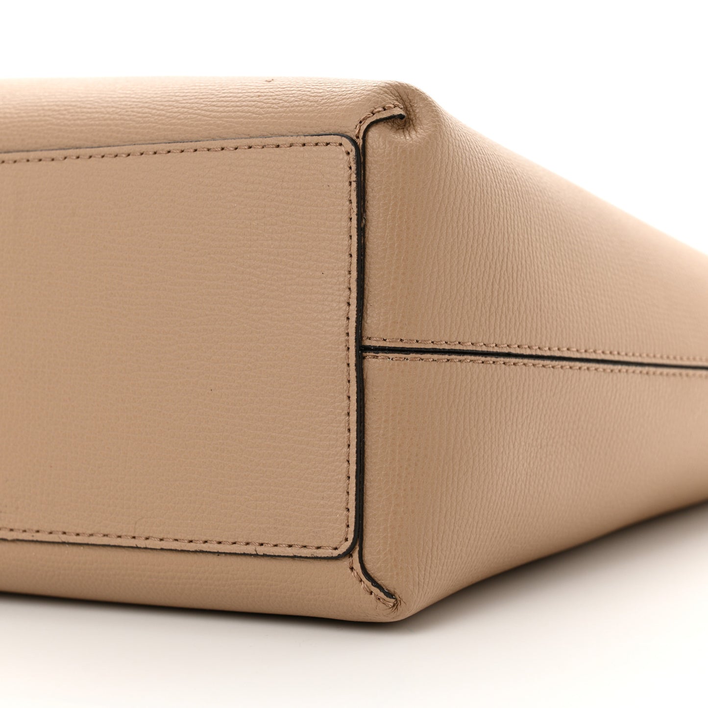 Grainy Calfskin Haymarket Check Medium Reversible Tote Camel