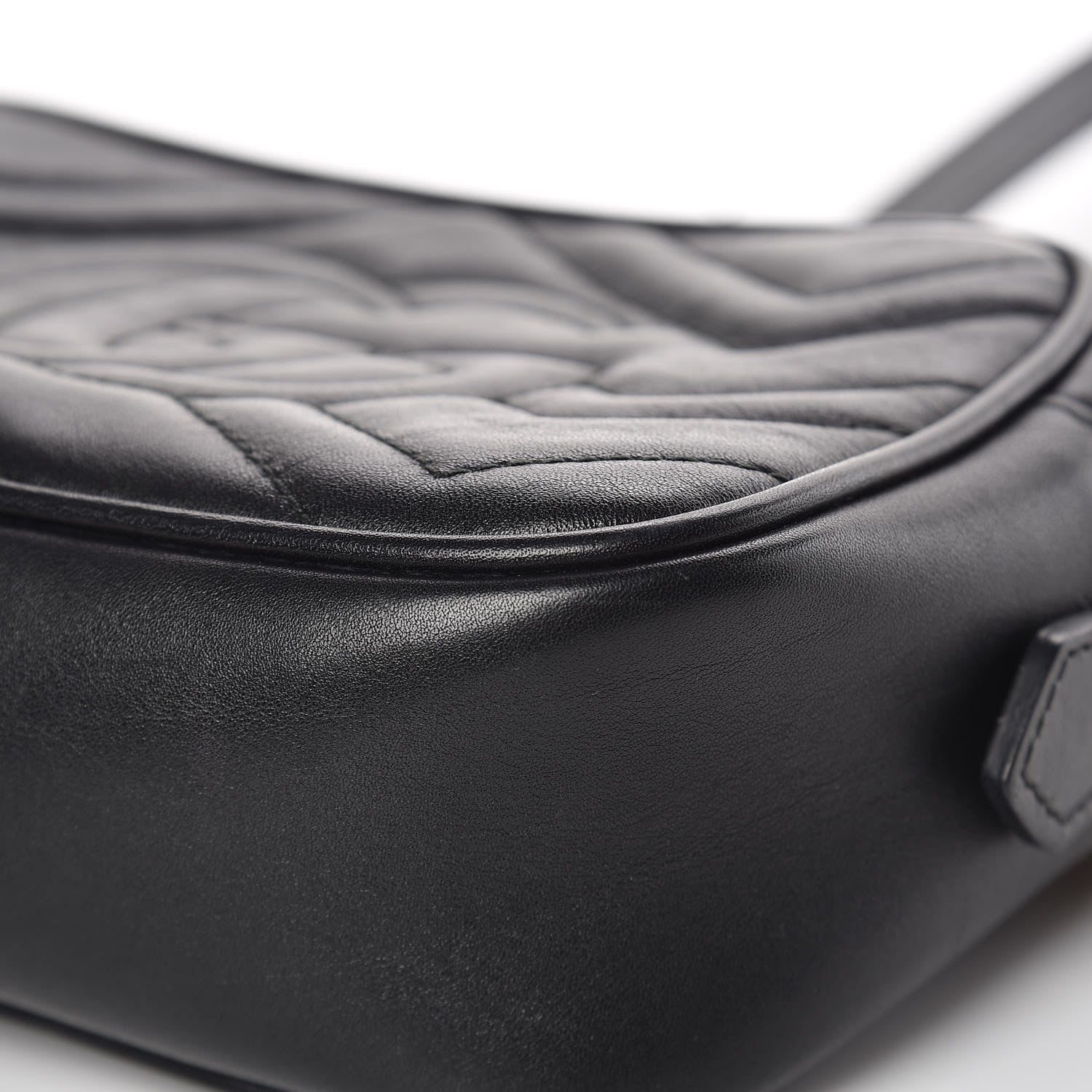 Gucci Calfskin Matelasse Mini GG Marmont Chain Shoulder Bag Black 11 of 15