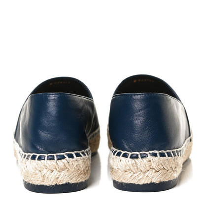 Chanel Lambskin Shiny Calfskin CC Espadrilles 39 Navy Blue Beige Black 6 of 13