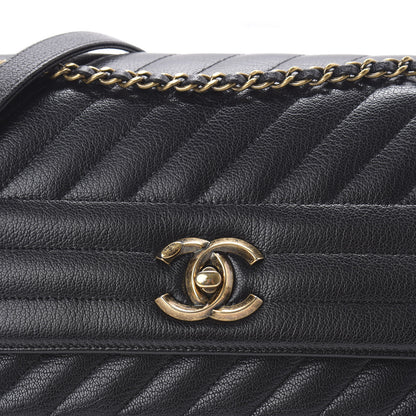 Chanel Goatskin Diagonal Quilted Small Flap Black 10 of 12