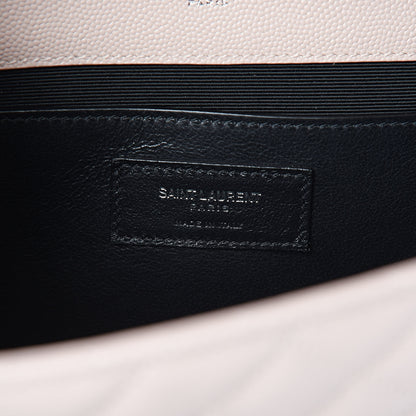 Saint Laurent Grain De Poudre Textured Mixed Matelasse Medium Triquilt Monogram Satchel Marble Pink 6 of 9
