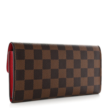 Louis Vuitton Damier Ebene Emilie Wallet Red 3 of 13