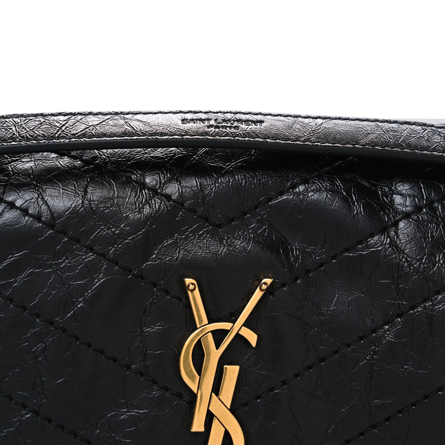 Saint Laurent Crinkled Calfskin Matelasse Monogram Medium Niki Chain Satchel Black 8 of 10