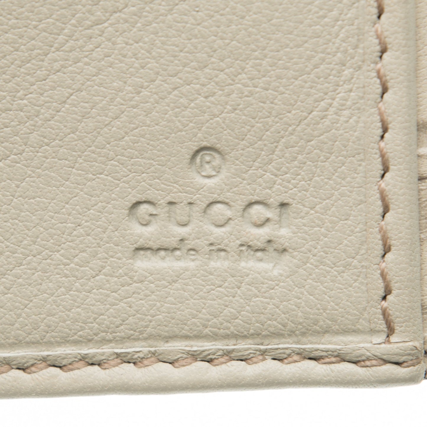 Guccissima Heart Continental Wallet Off White