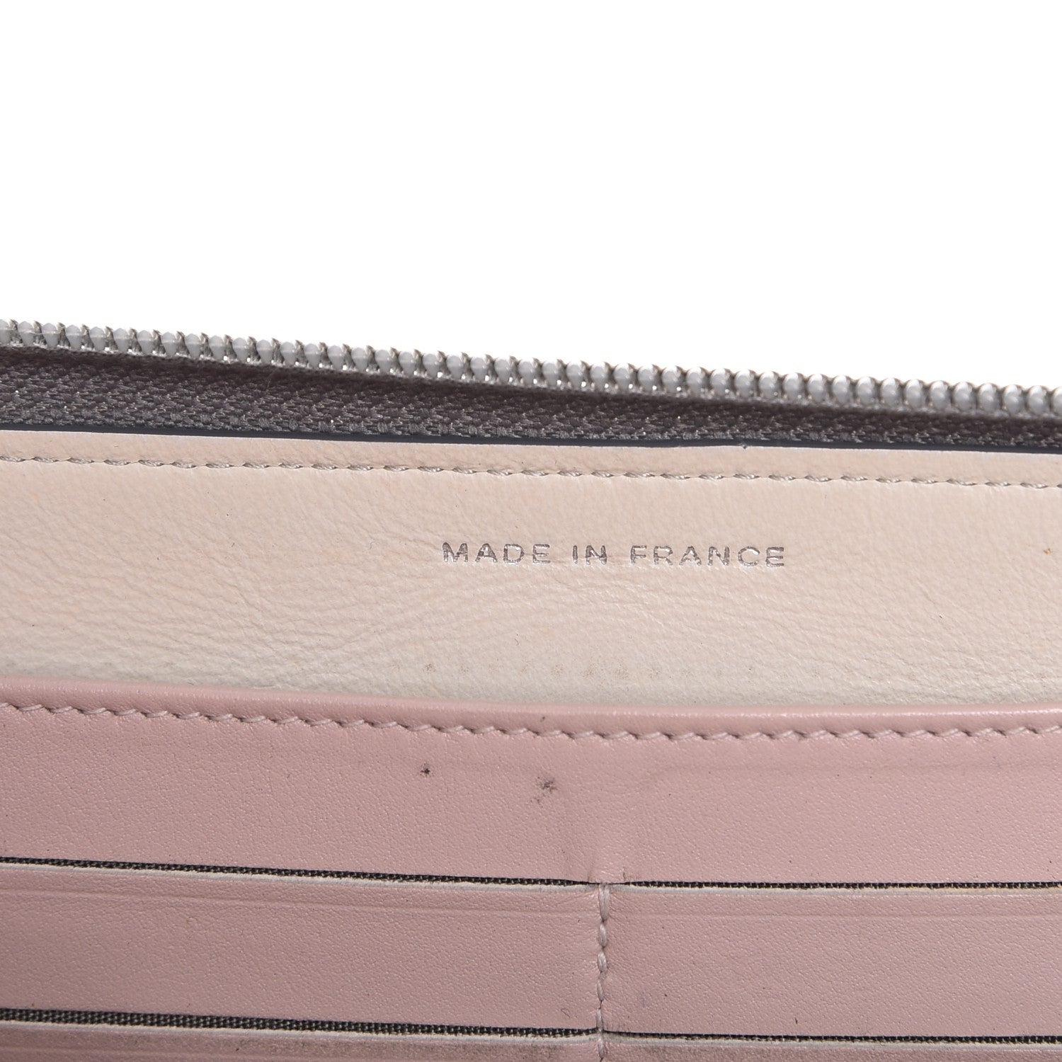 Chanel Calfskin Stitched Large Zip Around Wallet Silver 7 of 13