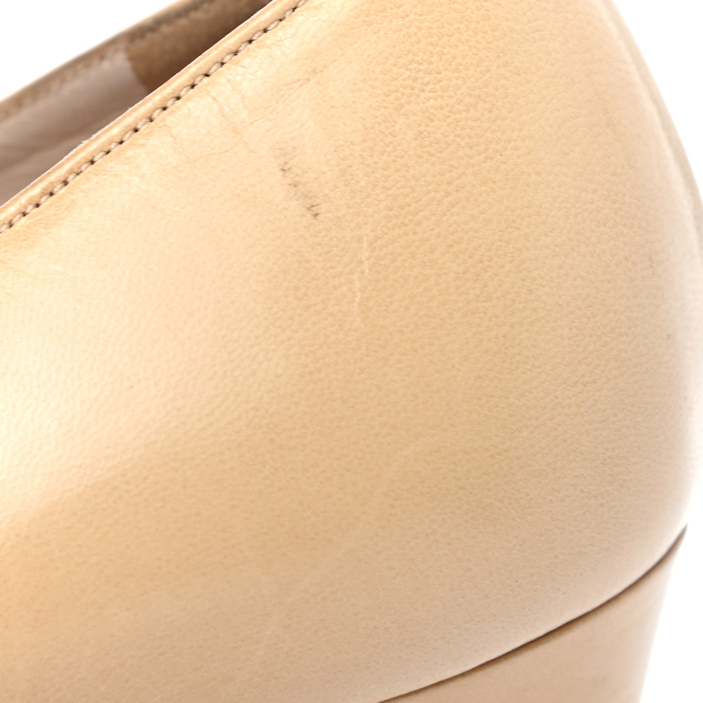 Lambskin Cap Toe CC Pumps 39 Beige Black