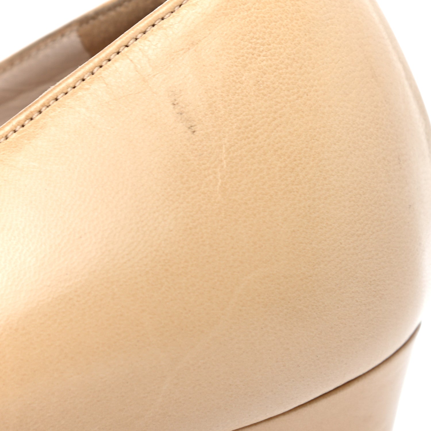 Chanel Lambskin Cap Toe CC Pumps 39 Beige Black 8 of 8