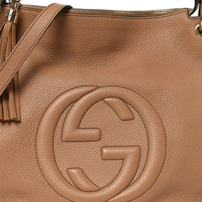 Gucci Pebbled Calfskin Large Soho Hobo Camelia 7 of 9