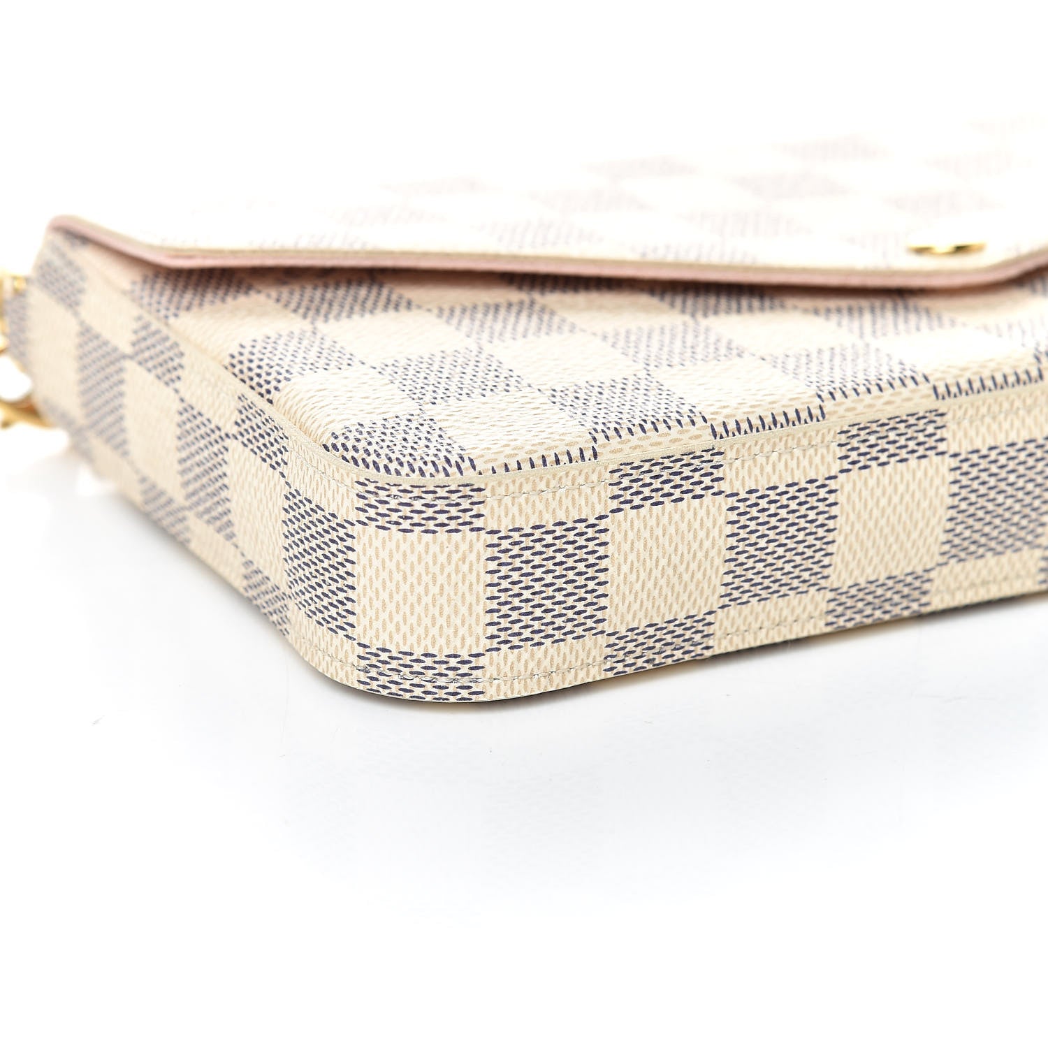 Louis Vuitton Damier Azur Pochette Felicie Chain Wallet Rose Ballerine 9 of 11