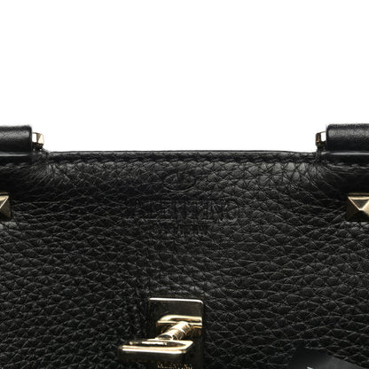 Valentino Garavani Pebbled Calfskin Large JoyLock Satchel Black 8 of 11