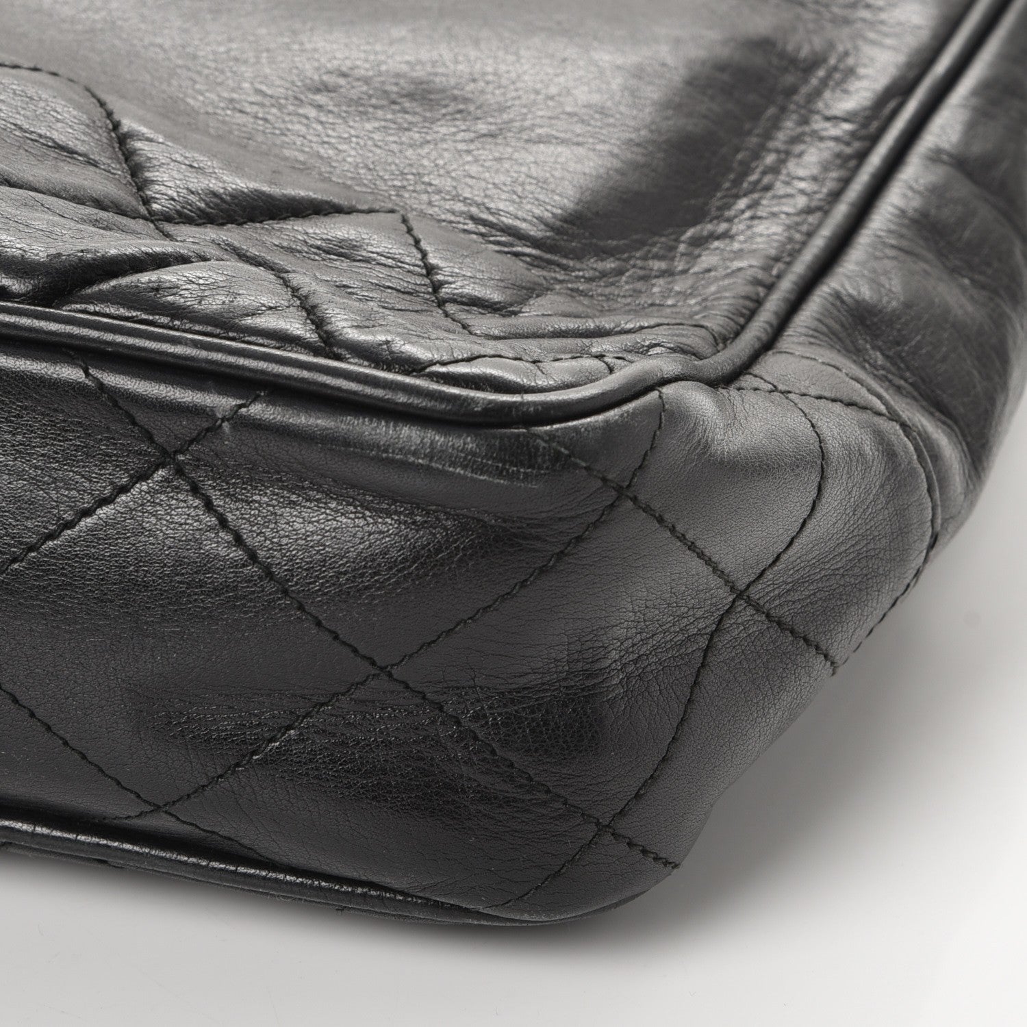 Chanel Lambskin Quilted Shoulder Bag Black 12 of 14