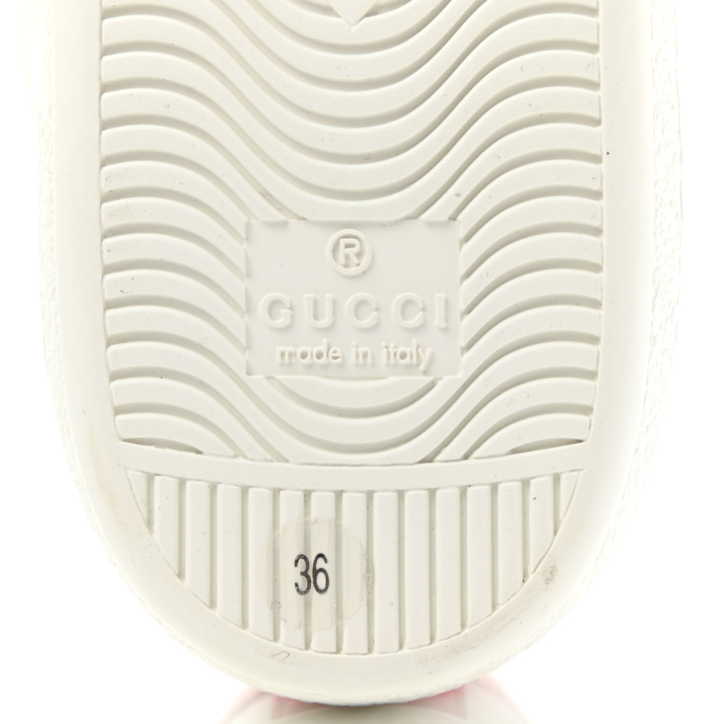 Calfskin Web Bee Embroidered Womens Ace Sneakers 36 White